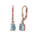 Teardrop Bridal Dangling Leverback Earrings Pear CZ 925 Sterling Silver