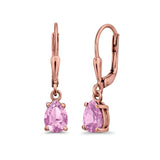 Teardrop Bridal Dangling Leverback Earrings Pear CZ 925 Sterling Silver