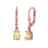 Teardrop Bridal Dangling Leverback Earrings Pear CZ 925 Sterling Silver