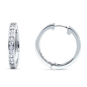 Minimalist Huggie Hoop Earrings CZ 925 Sterling Silver