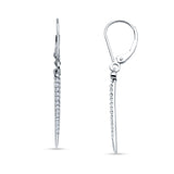 Drop Dangle Leverback Earrings Cubic Zirconia 925 Sterling Silver