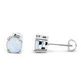 Solitaire Screw Back Stud Earring Brilliant Round Simulated Cubic Zirconia Solid 925 Sterling Silver