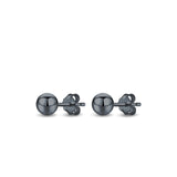 Ball Stud Earrings Round 925 Sterling Silver (2mm-18mm)