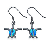 Drop Dangle Turtle Earrings Created Opal 925 Sterling Silver(16mm)