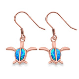 Drop Dangle Turtle Earrings Created Opal 925 Sterling Silver(16mm)