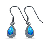 Drop Dangle Pear Earrings Created Opal 925 Sterling Silver(15mm)