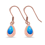 Drop Dangle Pear Earrings Created Opal 925 Sterling Silver(15mm)