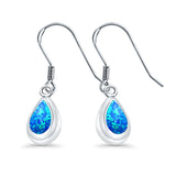 Drop Dangle Pear Earrings Created Opal 925 Sterling Silver(15mm)