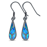 Drop Dangle Earrings Created Opal 925 Sterling Silver (24mm)