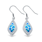 Drop Dangle Earrings Lab Created Opal 925 Sterling Silver (25mm)