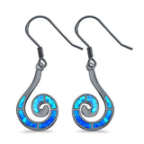 Swirl Drop Dangle Earrings Created Opal 925 Sterling Silver(22mm)