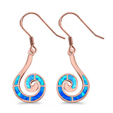 Swirl Drop Dangle Earrings Created Opal 925 Sterling Silver(22mm)