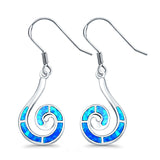 Swirl Drop Dangle Earrings Created Opal 925 Sterling Silver(22mm)