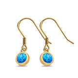 Drop Dangle Earrings Created Opal 925 Sterling Silver(7mm)