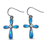 Drop Dangle Earrings Created Opal Simulated CZ 925 Sterling Silver(24mm)