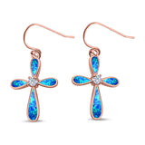Drop Dangle Earrings Created Opal Simulated CZ 925 Sterling Silver(24mm)