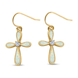 Drop Dangle Earrings Created Opal Simulated CZ 925 Sterling Silver(24mm)