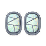 New Style Irregular Shape Stud Earring Created Opal 925 Sterling Silver (18mm)