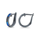Hoop Earrings Created Opal 925 Sterling Silver (18mm)