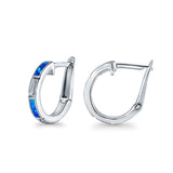 Hoop Earrings Created Opal 925 Sterling Silver (18mm)