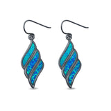 Drop Dangle Earrings Created Opal 925 Sterling Silver (25mm)