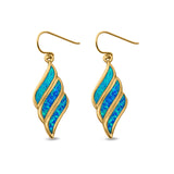 Drop Dangle Earrings Created Opal 925 Sterling Silver (25mm)