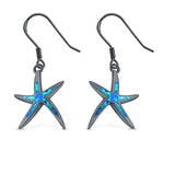 Starfish Drop Dangle Earrings Created Opal 925 Sterling Silver(25mm)