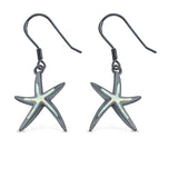 Starfish Drop Dangle Earrings Created Opal 925 Sterling Silver(25mm)