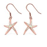 Starfish Drop Dangle Earrings Created Opal 925 Sterling Silver(25mm)