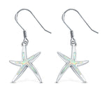 Starfish Drop Dangle Earrings Created Opal 925 Sterling Silver(25mm)