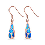 Teardrop Drop Dangle Earrings Created Opal 925 Sterlig Silver(24mm)