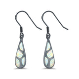 Teardrop Drop Dangle Earrings Created Opal 925 Sterlig Silver(24mm)