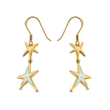 Starfish Drop Dangle Earrings Created Opal 925 Sterling Silver(18mm)