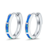 Hoop Earrings Created Opal 925 Sterling Silver (18mm)