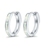 Hoop Earrings Created Opal 925 Sterling Silver (18mm)