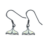 Whale Tail Earrings Drop Dangle Created Opal 925 Sterling Silver(10mm)