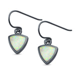 Drop Dangle Triangle Shape Earrings Created Opal 925 Sterling Silver(9mm)