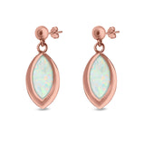 Marquise Stud Earrings Created Opal 925 Sterling Silver (20mm)