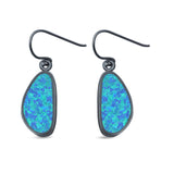 Drop Dangle Earrings Created Opal 925 Sterling Silver (17mm)