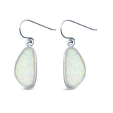 Drop Dangle Earrings Created Opal 925 Sterling Silver (17mm)