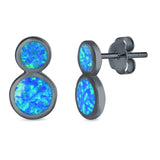 Fashion Ball Design Stud Earrings Created Opal 925 Sterling Silver (14mm)