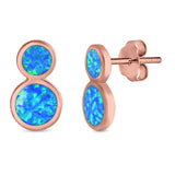 Fashion Ball Design Stud Earrings Created Opal 925 Sterling Silver (14mm)