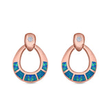 Stud Earrings Lab Created Opal 925 Sterling Silver