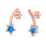 Shooting Star Stud Earrings Created Opal 925 Sterling Silver (13mm)