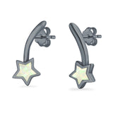 Shooting Star Stud Earrings Created Opal 925 Sterling Silver (13mm)