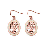 Tree of Life Drop Dangle Earrings Lab Created Opal 925 Sterling Silver (23mm)