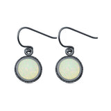 Round Drop Dangle Earrings Lab Created Opal 925 Sterling Silver (10mm)