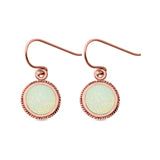 Round Drop Dangle Earrings Lab Created Opal 925 Sterling Silver (10mm)
