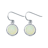 Round Drop Dangle Earrings Lab Created Opal 925 Sterling Silver (10mm)