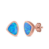 Pear Stud Earrings Lab Created Opal 925 Sterling Silver (7mm)